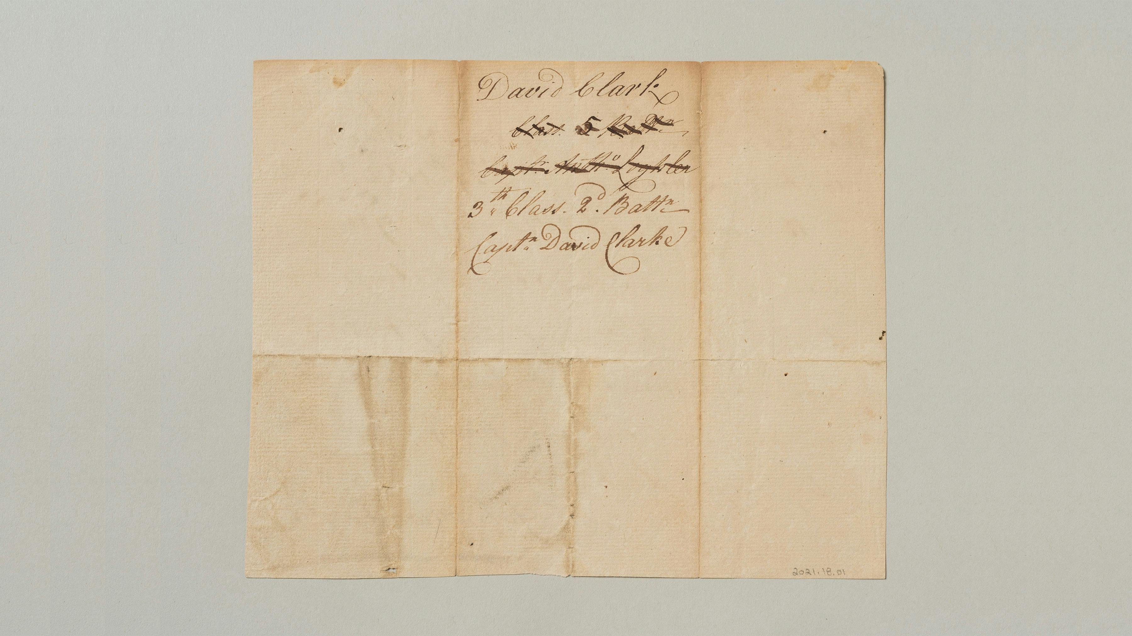 This image shows a handwritten 18th century document on aged brownish paper that certified the age of a Continental Army soldier.
