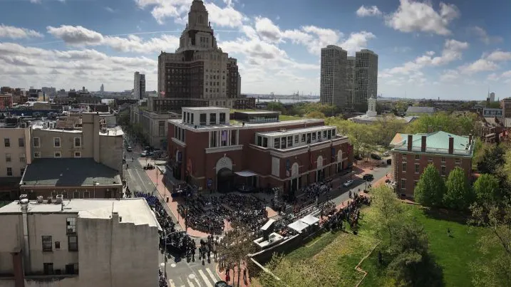 Aerial view of the museum's front