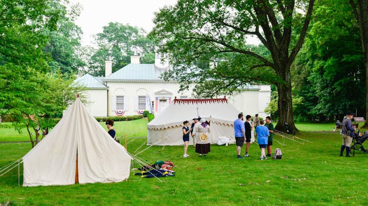 The Museum's replicas of George Washington's tents set up at Morristown National Historical Park in New Jersey.