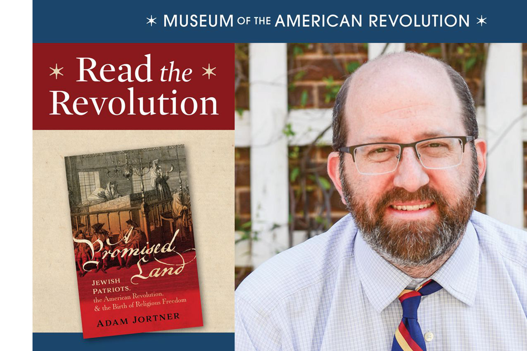 The cover of the book "A Promised Land" next to a photo of a white man with a beard and glasses with the header Read the Revolution
