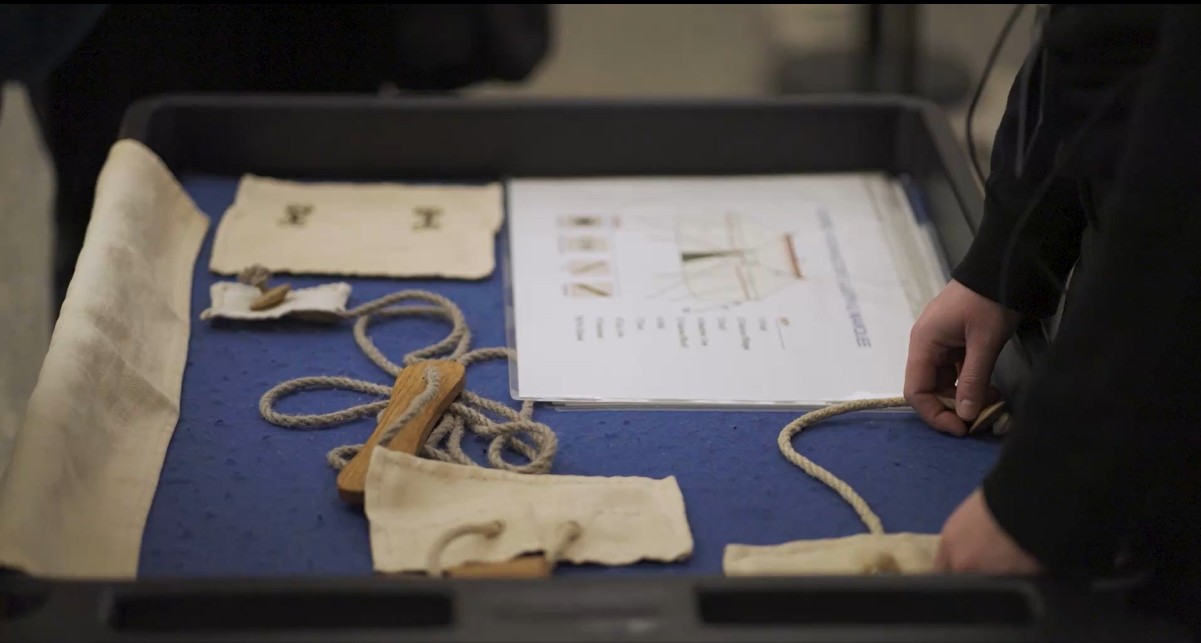 Replica artifacts on a table
