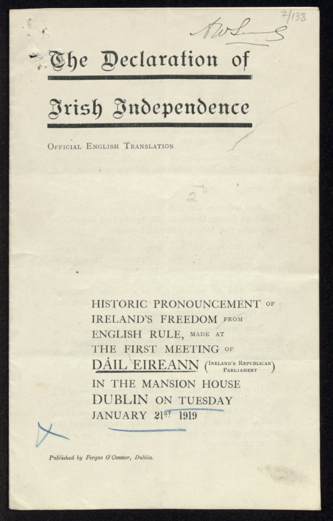 The Declaration of Irish Independence