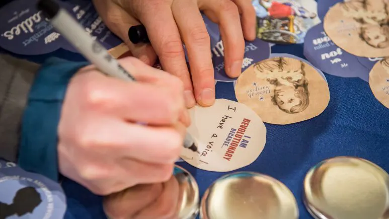 Button Making exhibit
