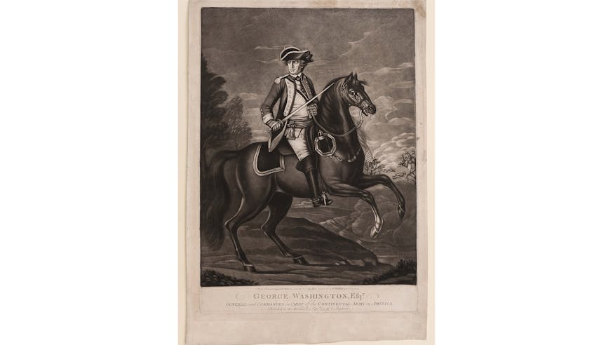 Image 092320 16x9 George Washington Print Mezzotint Collection George Washington On Horseback