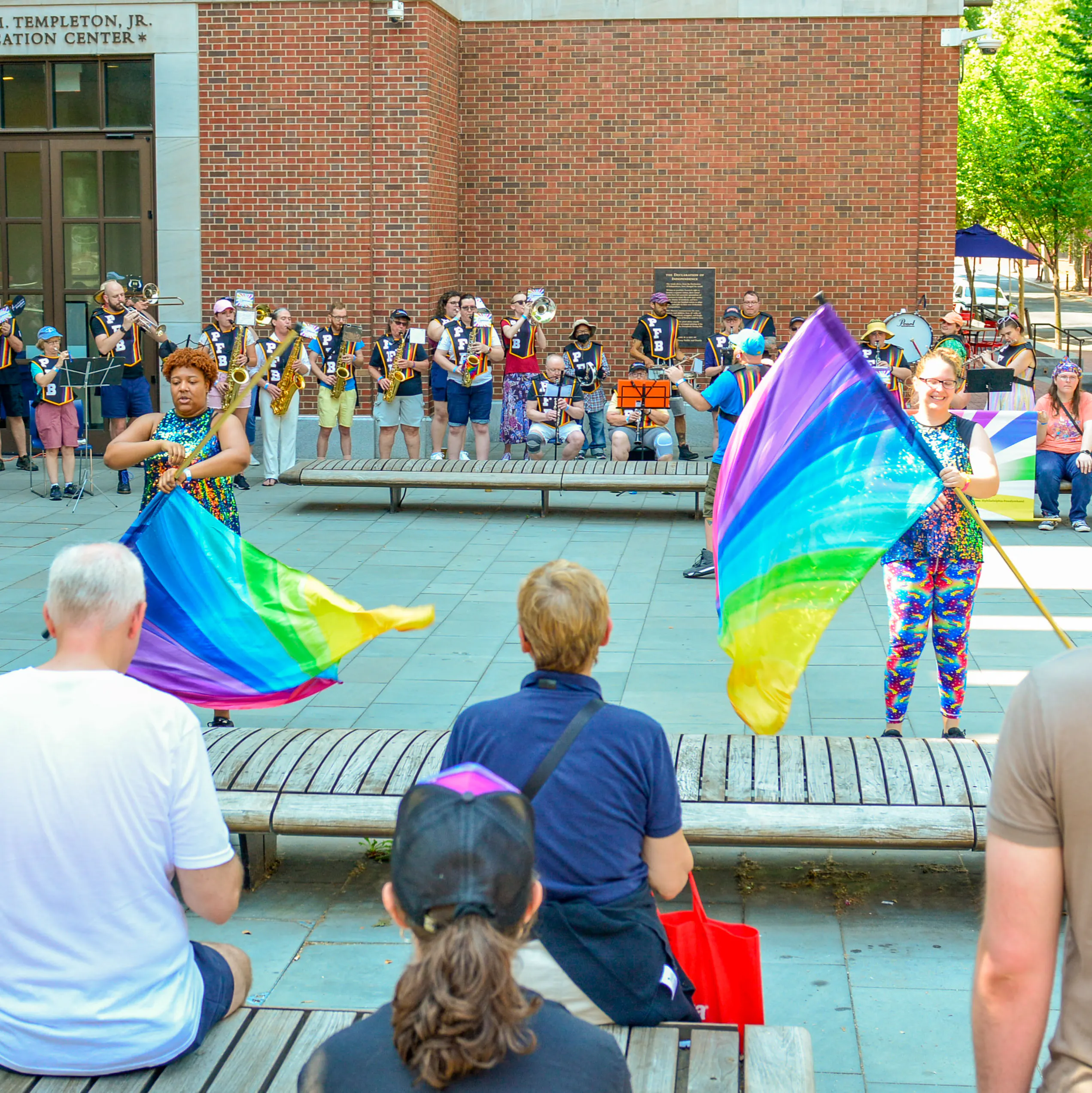Members of the Philadelphia Freedom Band perform on the Museum's outdoor plaza on June 22.
