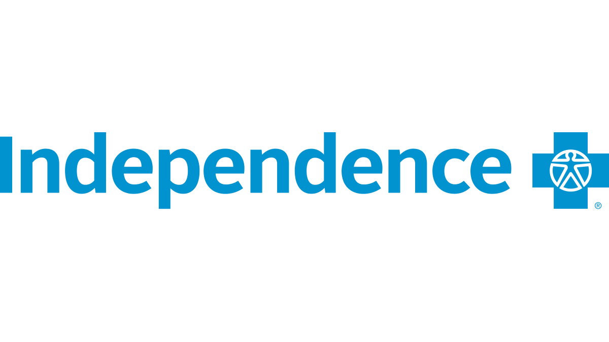 Independence Blue Cross logo with Independence written in sky blue.
