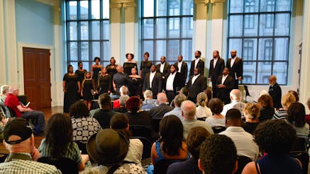 The Jeremy Winston Chorale performs at the Museum of the American Revolution.
