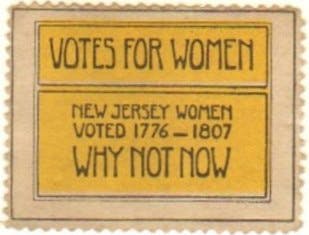 Photo of a "Votes for Women" stamp.