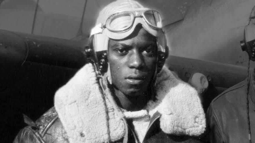 Eugene Richardson in the 1940s serving in the Army Air Corps during World War II known as the Tuskegee Airmen.