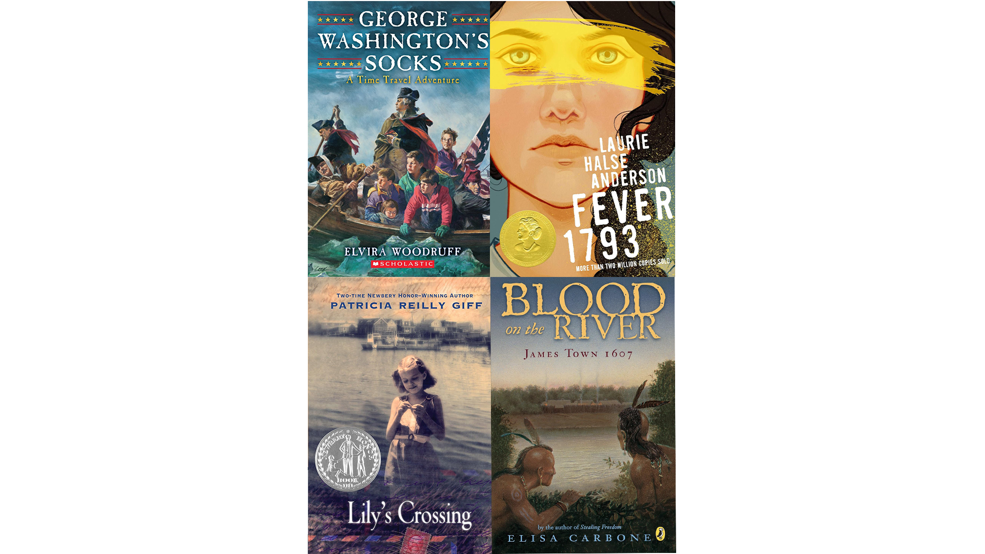 A collage of four book covers