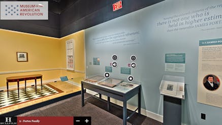 A screenshot of a 360-degree panoramic image from the Black Founders virtual tour.
