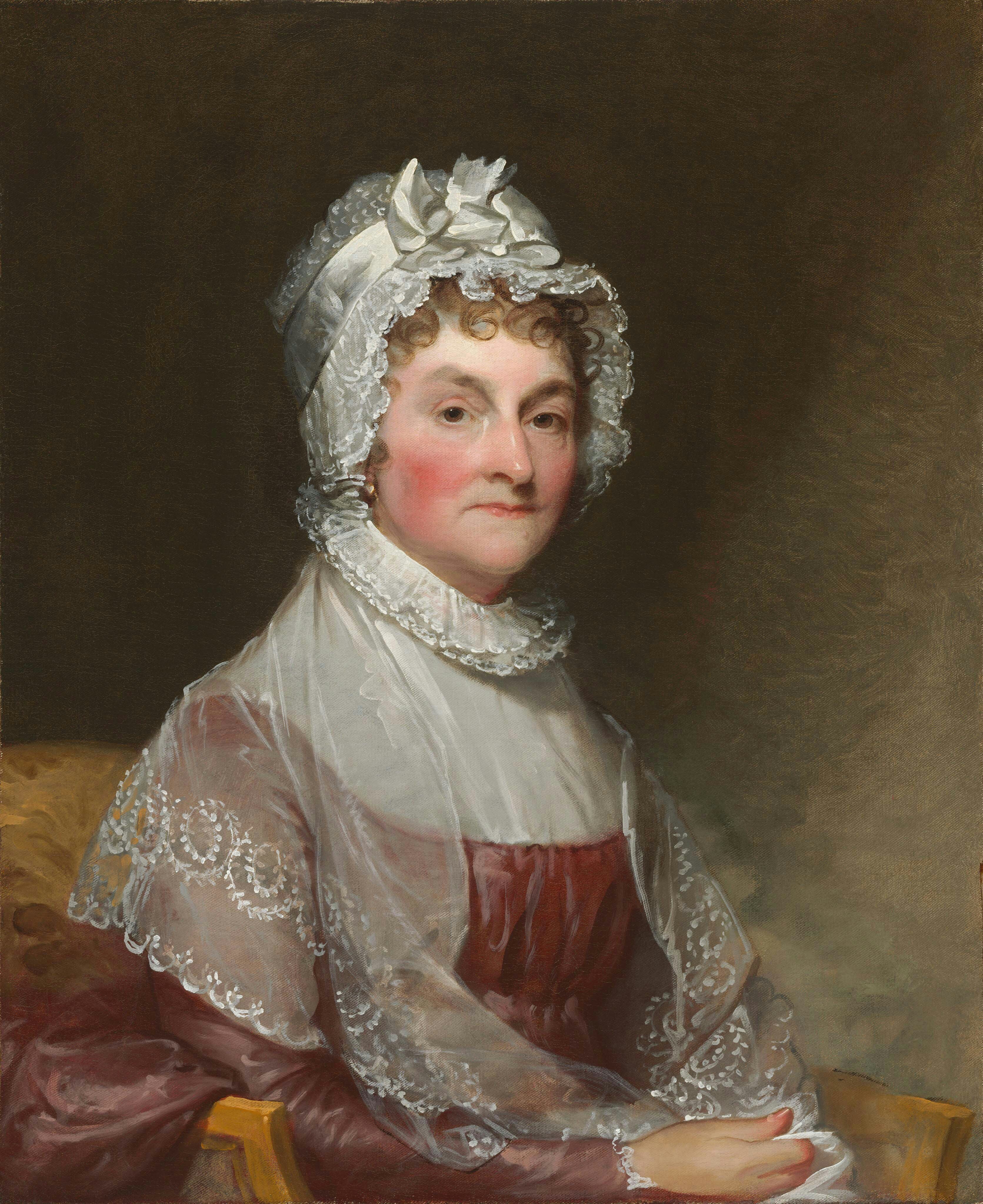 Portrait of Abigail Adams by Gilbert Stuart.