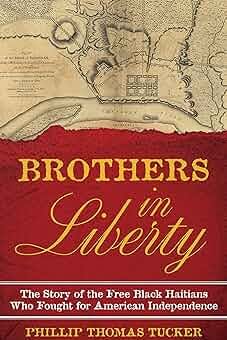 Book cover for Brothers in Liberty features the book title in yellow on a red background in the middle of the cover with the subtitle right below in white.