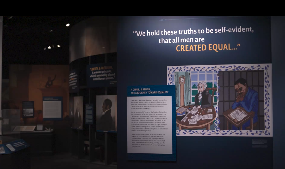The entrance to "The Declaration's Journey" exhibition