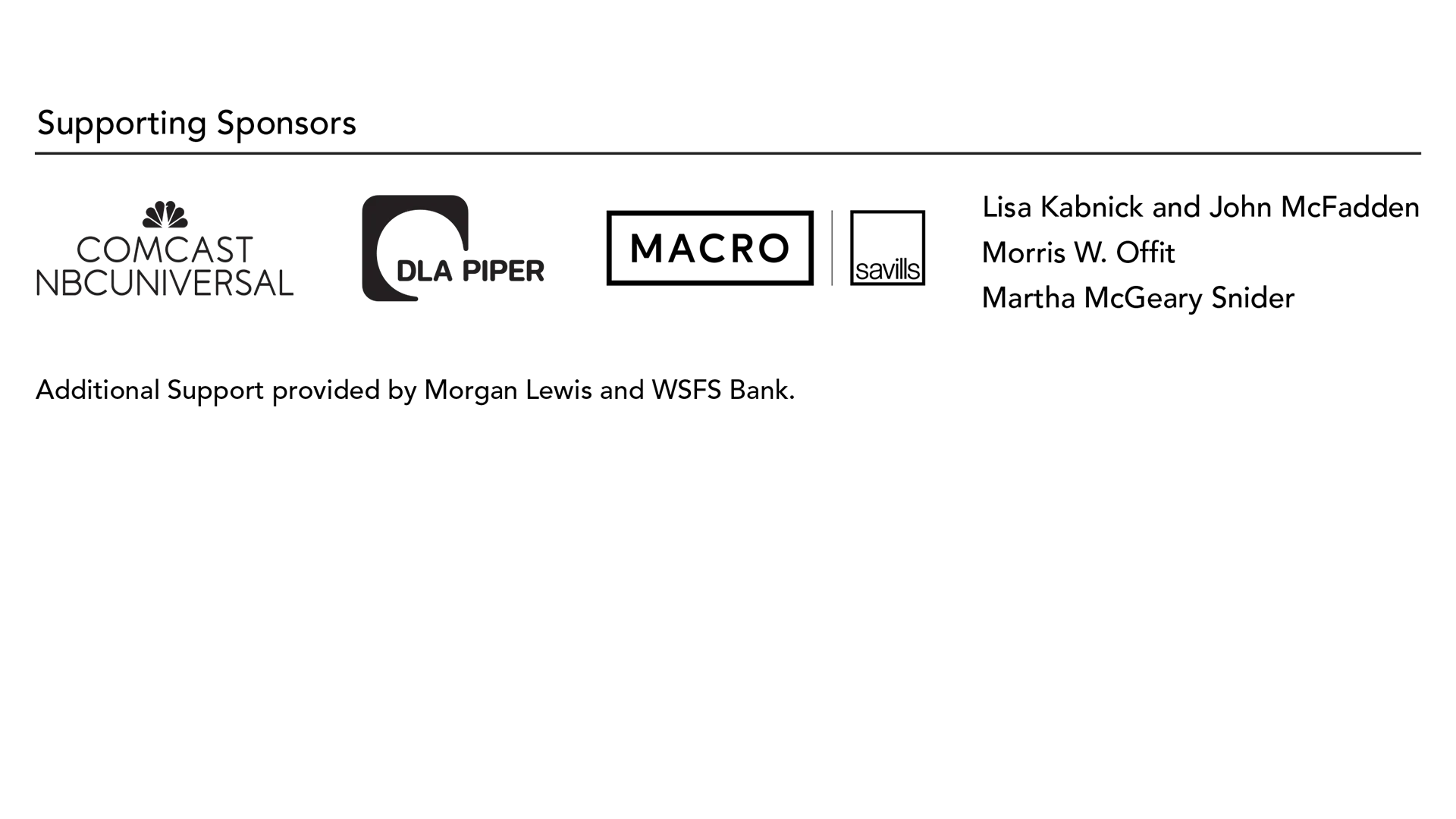 Carl M. Buchholz Memorial Lecture sponsor lockup