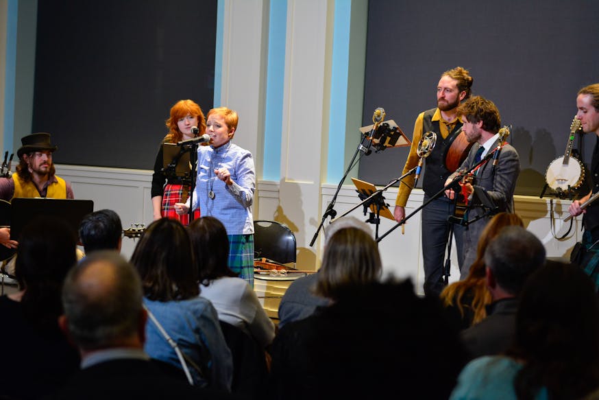 Chivalrous Crickets band performs at the Museum to celebrate St. Andrew's Day in November 2022.