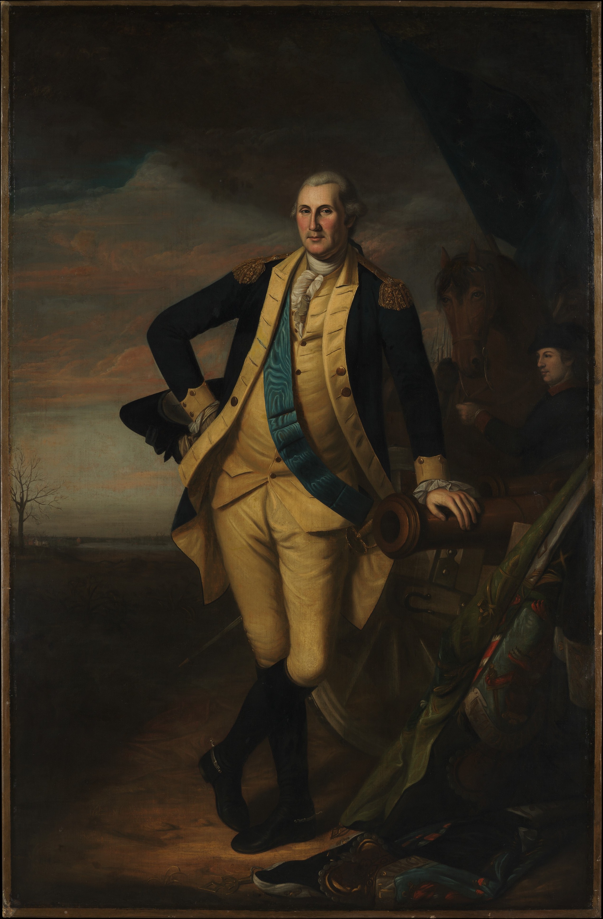 A painting of a white man in 18th century clothing