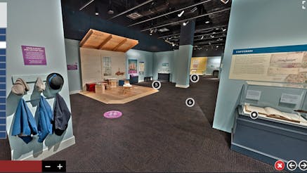 A screenshot of a 360-degree panoramic image from the Black Founders virtual tour.